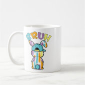 Bruh Easter Day Funny Colorful Rabbit Bunny Easter コーヒーマグカップ (左)