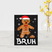 Bruh Funny Christmas Gingerbread Man Teens Boys Ki カード (黄色い花)