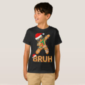 Bruh Funny Christmas Gingerbread Man Teens Boys Ki Tシャツ (正面フル)