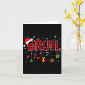 Bruh Funny Christmas Red Plaid Teens Boys Kids Xma カード (黄色い花)