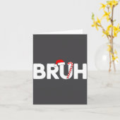 Bruh Funny Christmas Santa Hat Teens Boys Kids Xma カード (黄色い花)