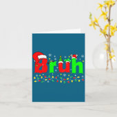 Bruh Funny Christmas Santa Hat Teens Boys Kids Xma カード (黄色い花)