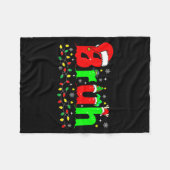 Bruh Funny Christmas Santa Hat Teens Boys Kids Xma フリースブランケット (正面(横))