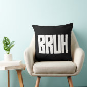 BRUH Funny Slang Throw Pillow – Bold Meme Text クッション (椅子)