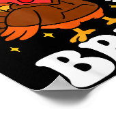 Bruh Funny Thanksgiving Turkey Gobble Boys Girls K ポスター (角)