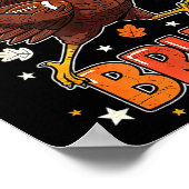 Bruh Funny Thanksgiving Turkey Gobble Football Boy ポスター (角)