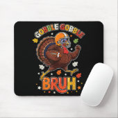 Bruh Funny Thanksgiving Turkey Gobble Football Boy マウスパッド (マウス)