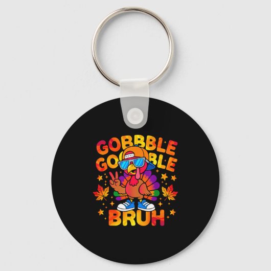 Bruh Funny Thanksgiving Turkey Gobble Outfit Boys  キーホルダー (正面)