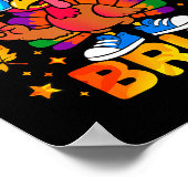 Bruh Funny Thanksgiving Turkey Gobble Outfit Boys  ポスター (角)