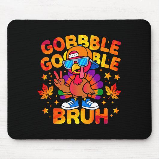 Bruh Funny Thanksgiving Turkey Gobble Outfit Boys  マウスパッド (正面)