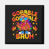 Bruh Funny Thanksgiving Turkey Gobble Outfit Boys  マグネット (正面)