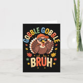 Bruh Funny Thanksgiving Turkey Gobble Shirt Boys G カード (正面)