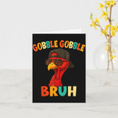Bruh Funny Thanksgiving Turkey Gobble Shirt Boys G カード (黄色い花)