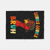 Bruh Funny Thanksgiving Turkey Gobble Shirt Boys G フリースブランケット (正面(横))