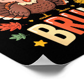 Bruh Funny Thanksgiving Turkey Gobble Shirt Boys G ポスター (角)