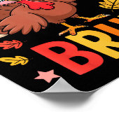 Bruh Funny Thanksgiving Turkey Gobble Shirt Boys G ポスター (角)