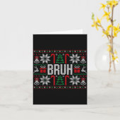 Bruh Funny Ugly Christmas Teens Boys Kids Xmas Paj カード (黄色い花)