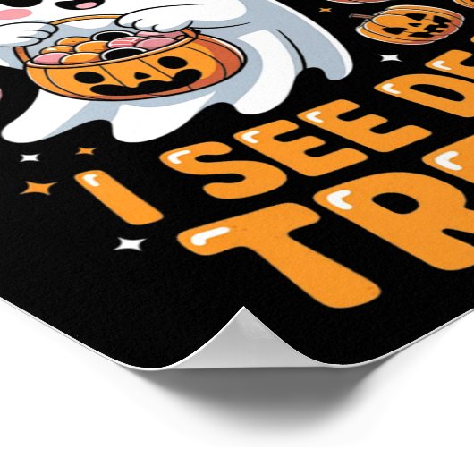 Bruh Ghost Halloween Cute Ghost Trick Or Treat Kid ポスター (角)