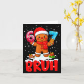 Bruh Gingerbread Six Seven 67 Ice Cream Drip Chris カード (黄色い花)