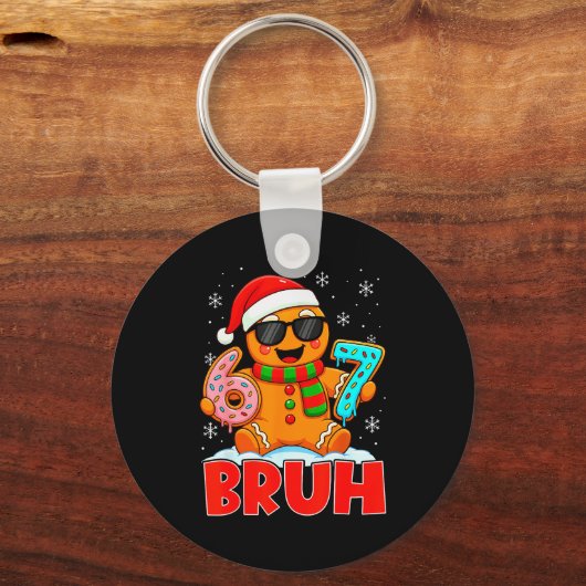 Bruh Gingerbread Six Seven 67 Ice Cream Drip Chris キーホルダー (正面)