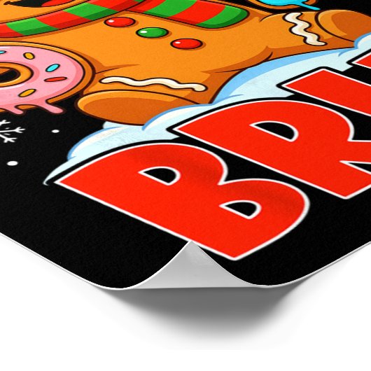 Bruh Gingerbread Six Seven 67 Ice Cream Drip Chris ポスター (角)