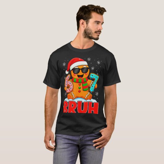 Bruh Gingerbread Six Seven 67 Ice Cream Drip Chris Tシャツ (正面フル)