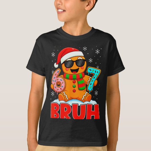Bruh Gingerbread Six Seven 67 Ice Cream Drip Chris Tシャツ (正面)