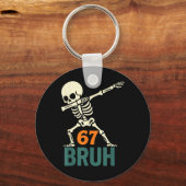 Bruh Halloween Meme Numbers Six Seven Skeleton Fun キーホルダー (正面)