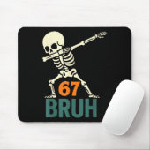 Bruh Halloween Meme Numbers Six Seven Skeleton Fun マウスパッド (マウス)