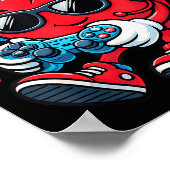Bruh Heart Gamer Video Gaming Controller Valentine ポスター (角)