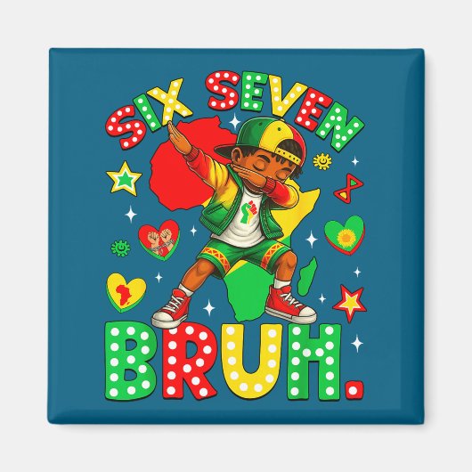 Bruh History Dabbing 67 African American Seven Bla マグネット (正面)