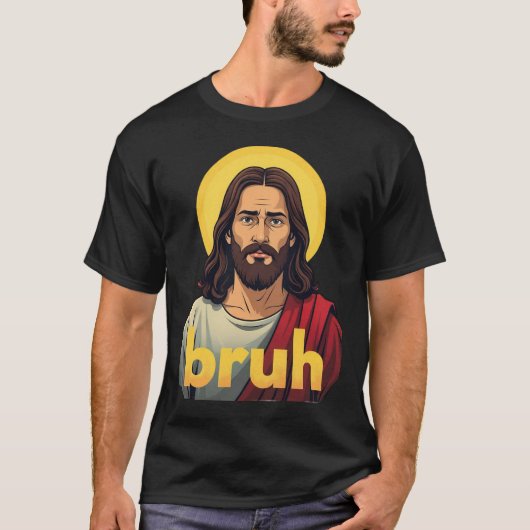 “Bruh” Holy Mood Design – Funny Faith Meme Tシャツ (正面)