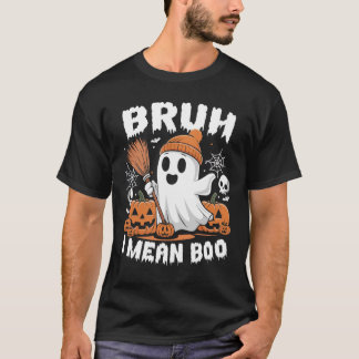 Bruh I意味ブーおかしいハロウィーン幽霊カボチャ Tシャツ