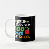 Bruh I 100生き延び日100Th Day Of School コーヒーマグカップ (左)