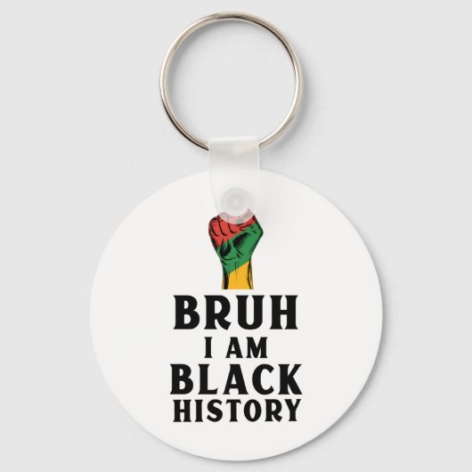 Bruh I Am Black Historyステッカー3 キーホルダー (正面)