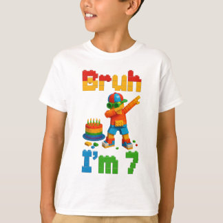 Bruh I’m 7 – かわいいブロック 誕生日 キッズ Tシャツ