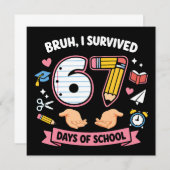 Bruh I survived 67 days of school サンキューカード (正面/裏面)