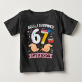 Bruh I survived 67 days of school ベビーTシャツ (正面)