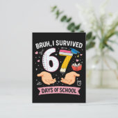 Bruh I survived 67 days of school ポストカード (スタンド正面)