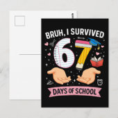 Bruh I survived 67 days of school ポストカード (正面/裏面)