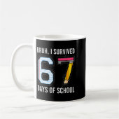Bruh I Survived 67 Days Of School Six Seven Kids T コーヒーマグカップ (左)