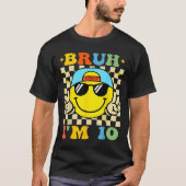 Bruh I'm 10 Years Old Blue Birthday Boys 10th Birt Tシャツ (正面)
