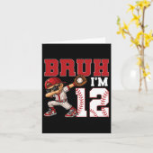 Bruh I'm 12 Sell 12th Family Birthday Party 12 Yea カード (黄色い花)