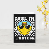 Bruh Im 13 13誕生日Groovy Boys 13 Y カード (黄色い花)