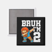 Bruh I'm 2 Funny Dab Se Football Gift For 2nd Birt マグネット (正面/裏面)