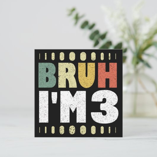 Bruh I'm 33歳の誕生日ヴィンテージおもしろいガール&ボーイ 招待状 (スタンド正面)