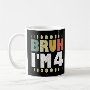 Bruh I'm 4 4th Birthdayヴィンテージおもしろい Girl And Boy コーヒーマグカップ