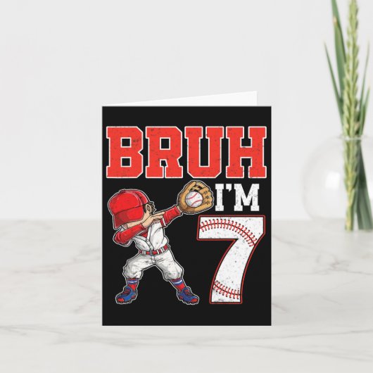 Bruh I'm 7 Dabbing Sell 7th Birthday Party Childre カード (正面)