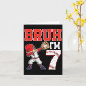 Bruh I'm 7 Dabbing Sell 7th Birthday Party Childre カード (黄色い花)