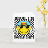 Bruh I'm Double Digits 10 Year Old Boy Birthday 10 カード (黄色い花)